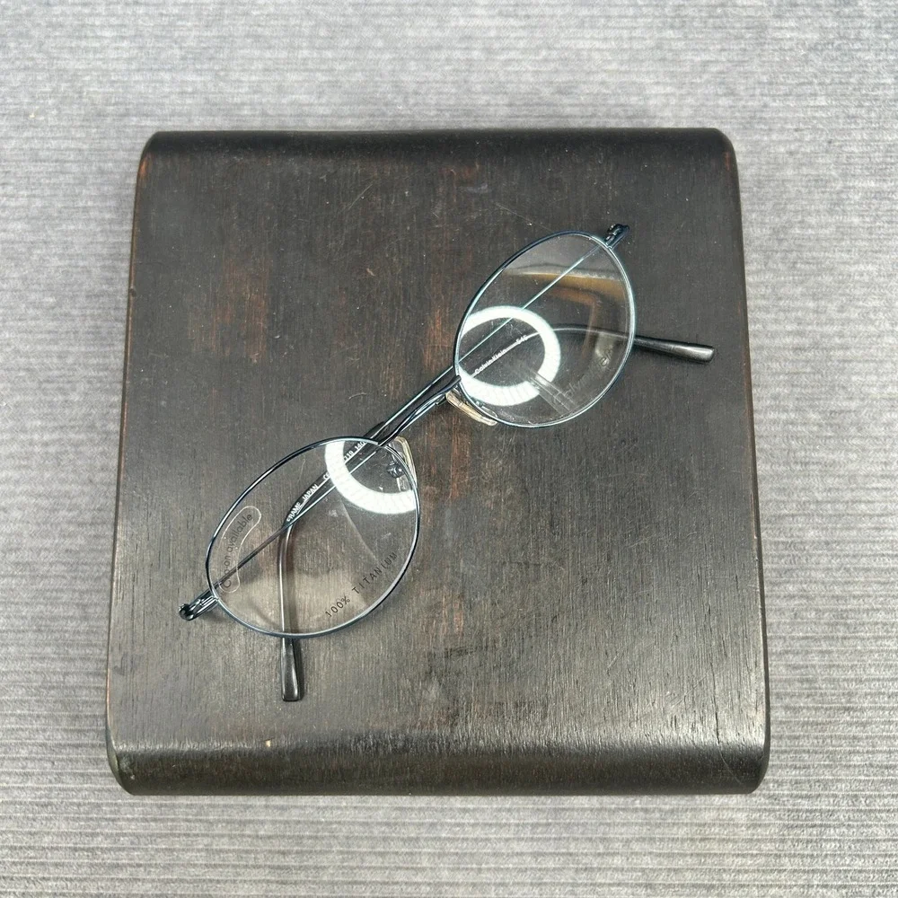 Calvin Klein 545 Blue Titanium Oval Y2k Eyeglasses Frames 47-19-140 Japan